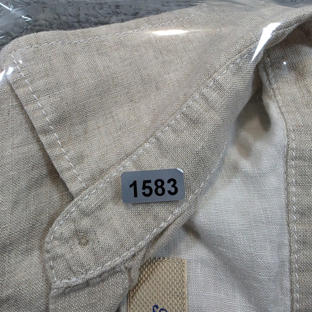 Tommy Bahama Linen Shirt Mens XXL Beige Short Sleeve Coastal Button Up Pocket - Picture 10 of 10